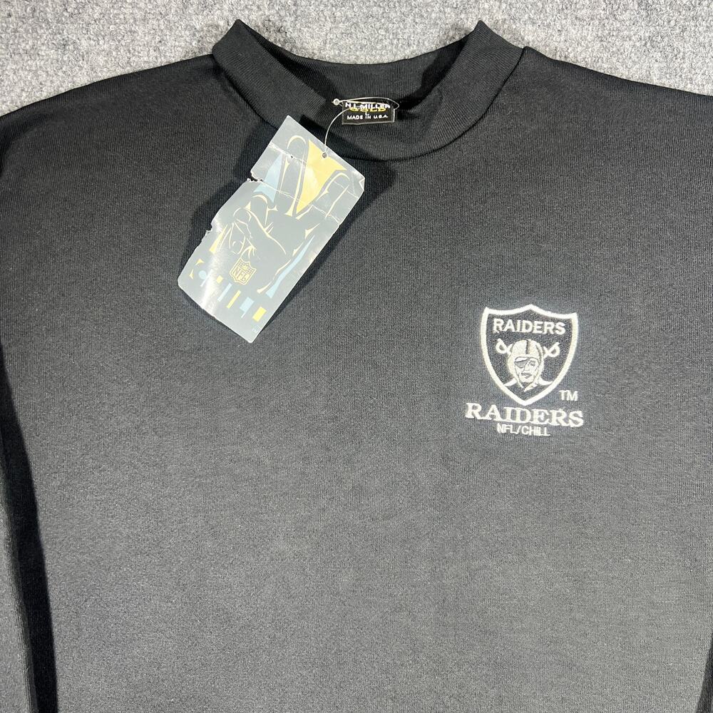 Deadstock Vintage 90s Oakland Raiders NFL Crewneck Sweatshirt Large Black